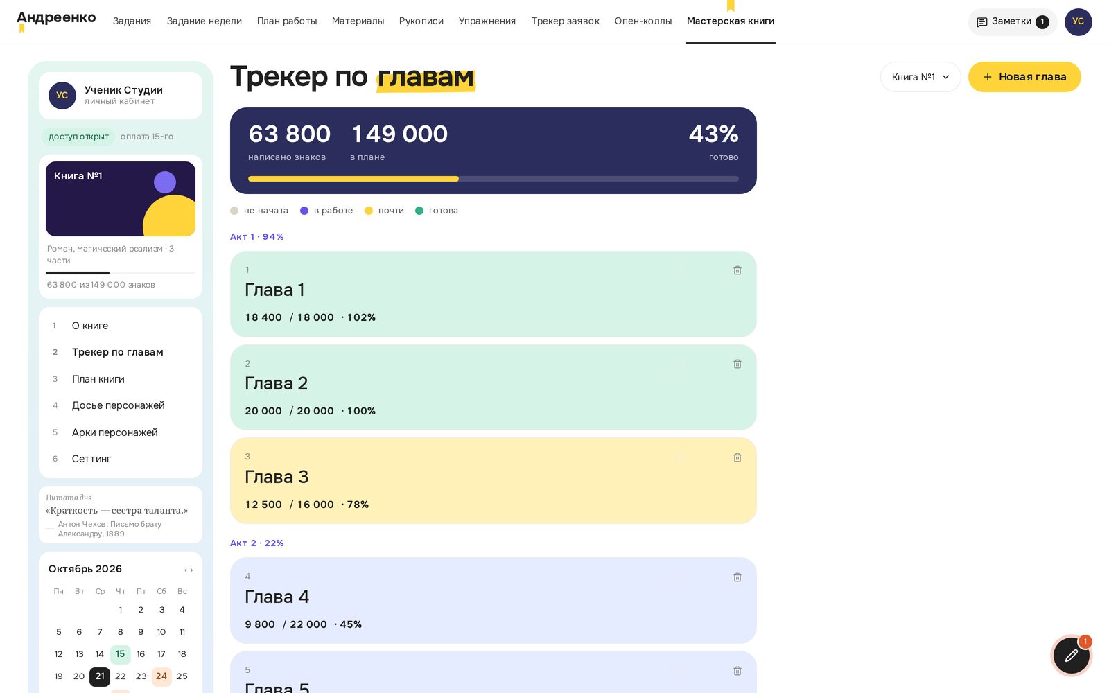 Кабинет ученика: мастерская книги
